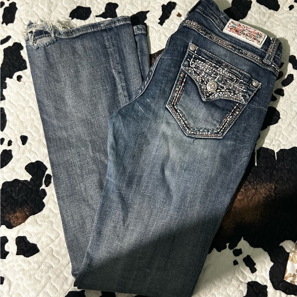 Grace Blue Boot Cut Jeans with Vintage-Inspired Style